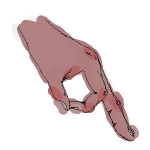 A digitally drawn image of a hand in the "Ok" position, commonly used in a game where you are not supposed to look at the hand when beneath the waist. A digitally drawn image of a hand in the "Ok" position, commonly used in a game where you are not supposed to look at the hand when beneath the waist.
